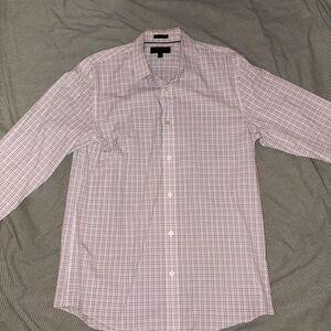 Banana Republic Men's Checkered Work Shirt - White, red, and blue